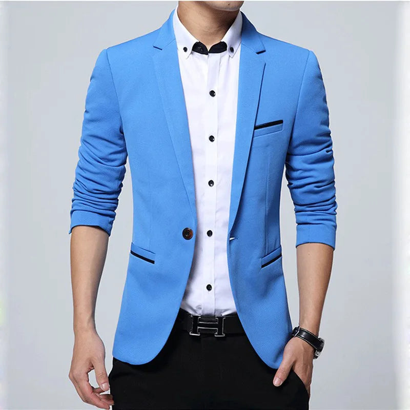 Brand Men'S Casual Blazer 2023 Autumn New Fashion Slim Business Suit Coat Gentleman High-Quality Men'S Clothing Homme M~5XL