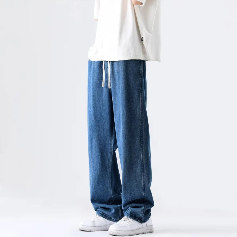 M-5XL Teenage Jeans Appear Slim and Loose Fitting Casual and Versatile Sportswear Pants Straight Leg Trendy Jeans