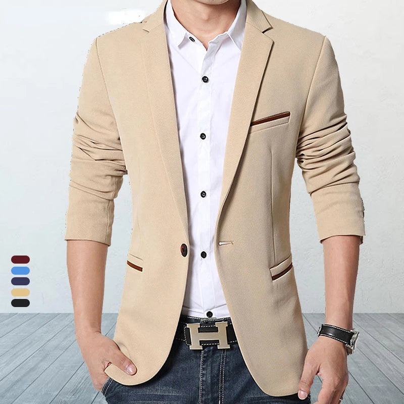 Brand Men'S Casual Blazer 2023 Autumn New Fashion Slim Business Suit Coat Gentleman High-Quality Men'S Clothing Homme M~5XL