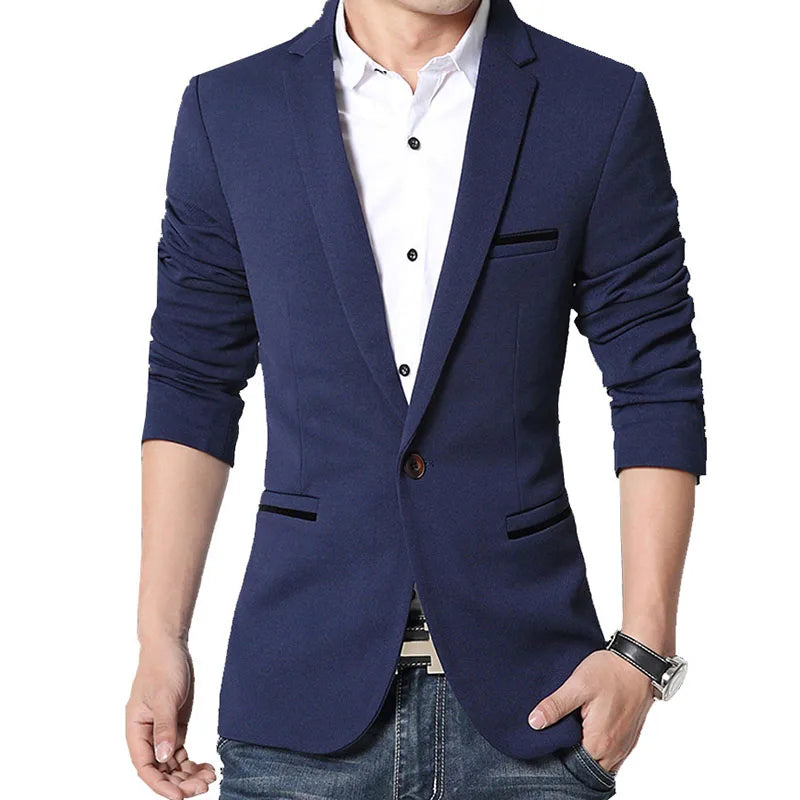 Brand Men'S Casual Blazer 2023 Autumn New Fashion Slim Business Suit Coat Gentleman High-Quality Men'S Clothing Homme M~5XL