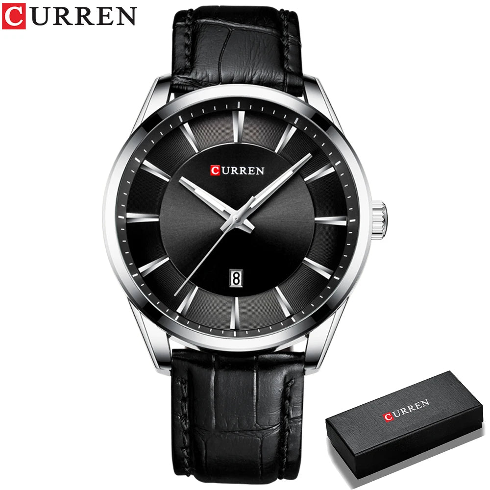 New Quartz Watches for Men Leather Strap Male Wristwatches Top Luxury Brand Business Men'S Clock Reloj Hombres