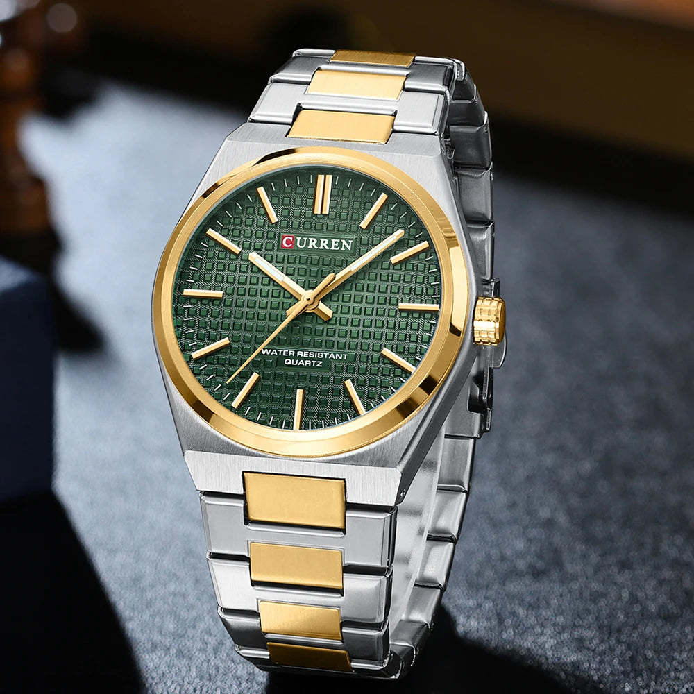 Fashion Unique Quartz Men'S Wrist Watches Stainless Steel Strap Watch Simple Luminous Hands Clock