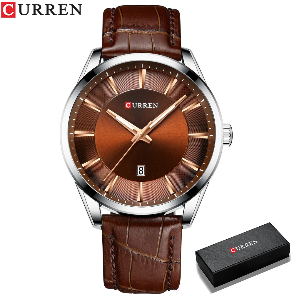 New Quartz Watches for Men Leather Strap Male Wristwatches Top Luxury Brand Business Men'S Clock Reloj Hombres