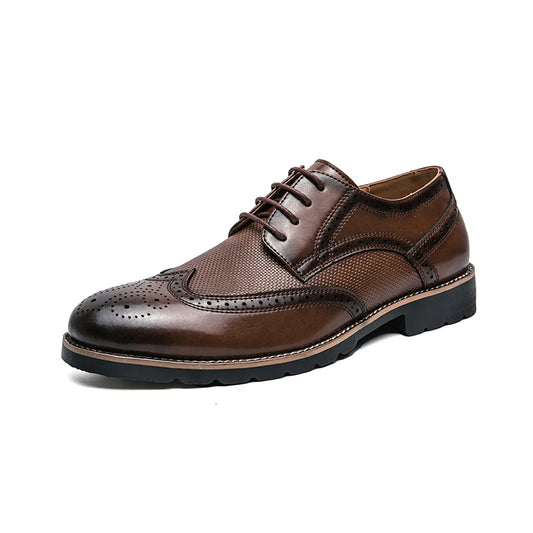 Handmade Mens Wingtip Oxford Shoes Grey Leather Brogue Men'S Dress Shoes Classic Business Formal Shoes for Men Zapatillas Hombre