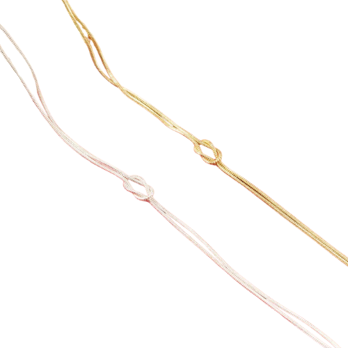 Ethan® Pulsera Dúo Snake Knot Acero Dorado