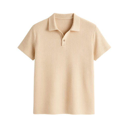 Carlo® Waffle-Knit Collared Neck Short Sleeve Polo