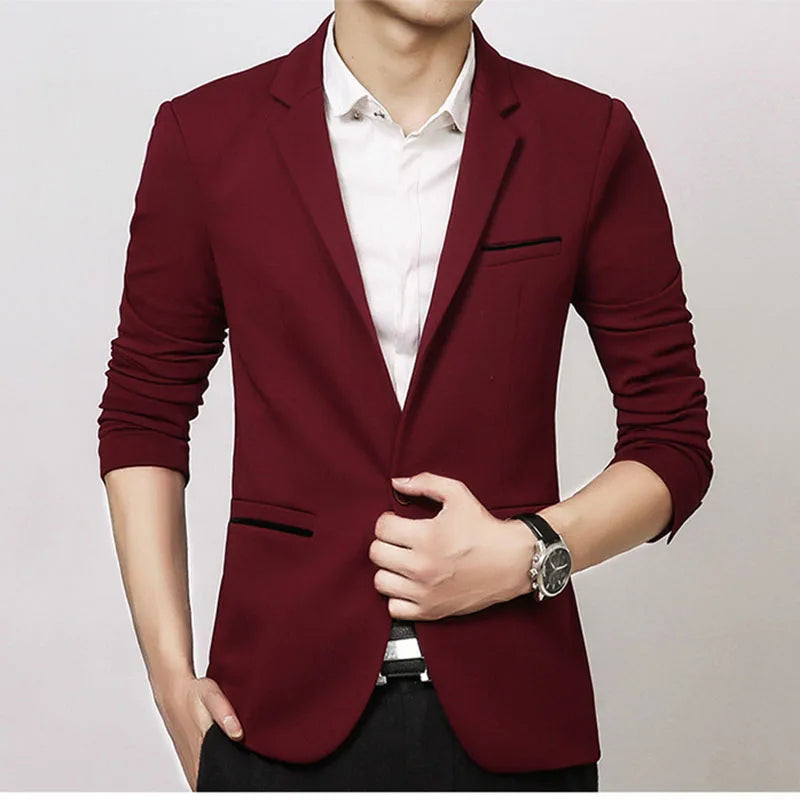 Brand Men'S Casual Blazer 2023 Autumn New Fashion Slim Business Suit Coat Gentleman High-Quality Men'S Clothing Homme M~5XL