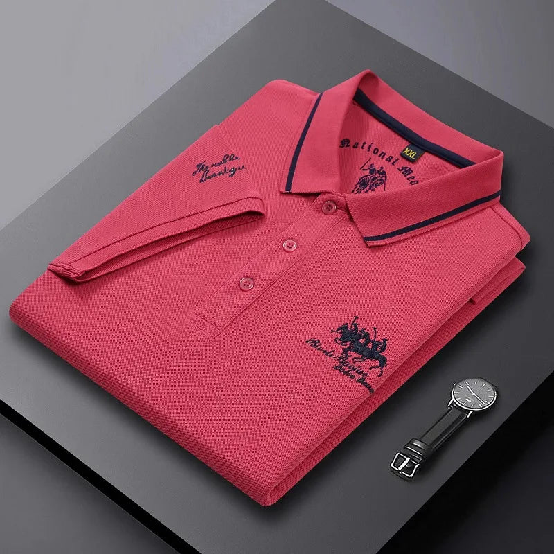 Summer Mens Embroidered Polo Shirts Short Sleeve Shirt Luxury Top Casual Lapel T-Shirt Men Breathable Lightweight T Shirt Homme