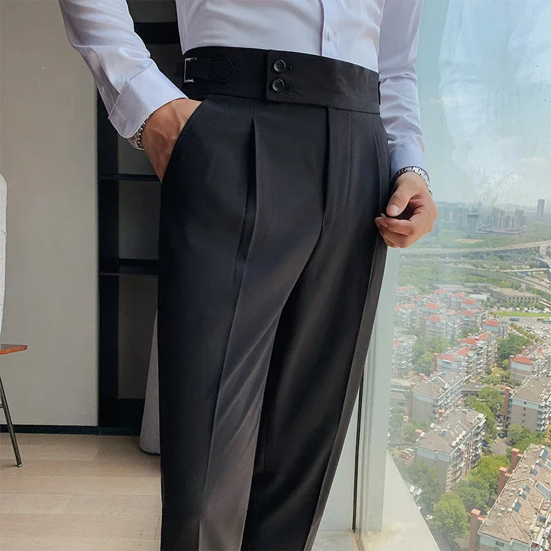 Men Suit Pants 2023 New British Style Business Casual Solid Slim Fit Straight Dress Pants for Men Formal Trousers Men Clothing