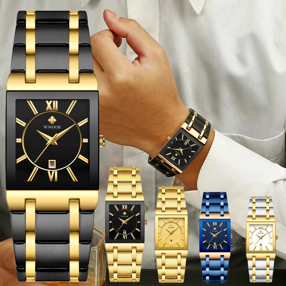 2024 Fashion Mens Watches Top Brand Luxury Wrist Watch Quartz Square Waterproof Geneva Design Mens Clock Relogio Masculino