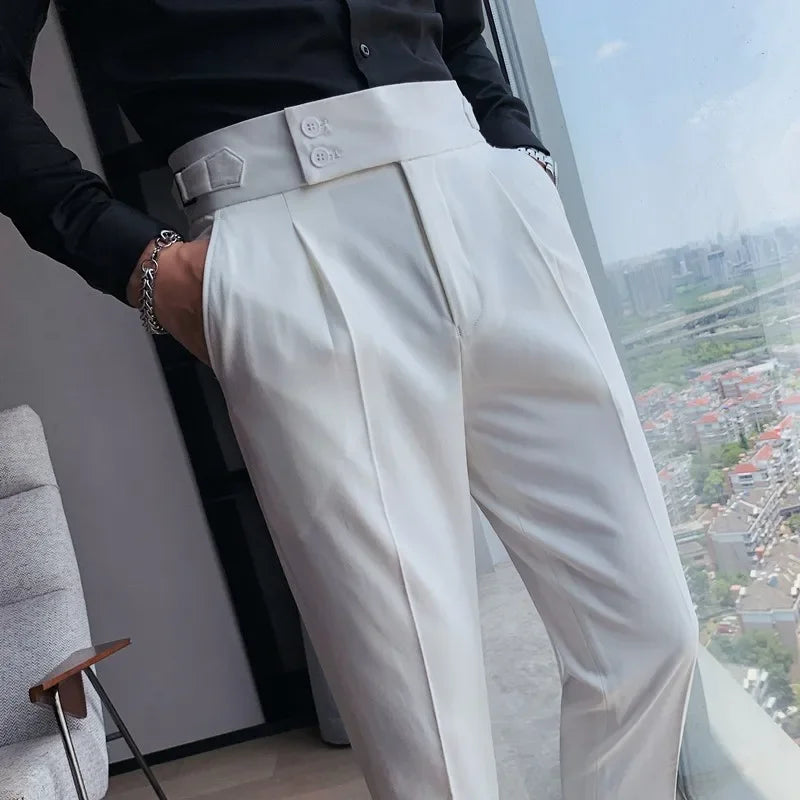 Men Suit Pants 2023 New British Style Business Casual Solid Slim Fit Straight Dress Pants for Men Formal Trousers Men Clothing